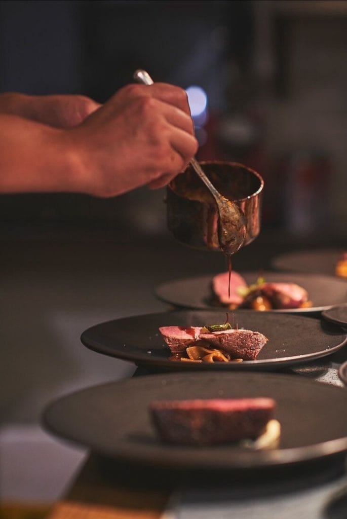 Veal fillet with veal broth
