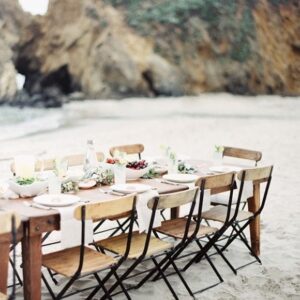private chef served on beach