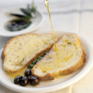 traditional cretan olive oil over bread